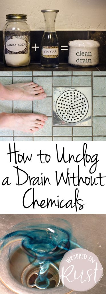 how-to-unclog-a-drain-without-chemicals-wrapped-in-rust