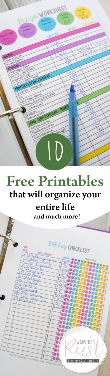 10 Free Printables That Will Organize Your Entire Life - and Much More