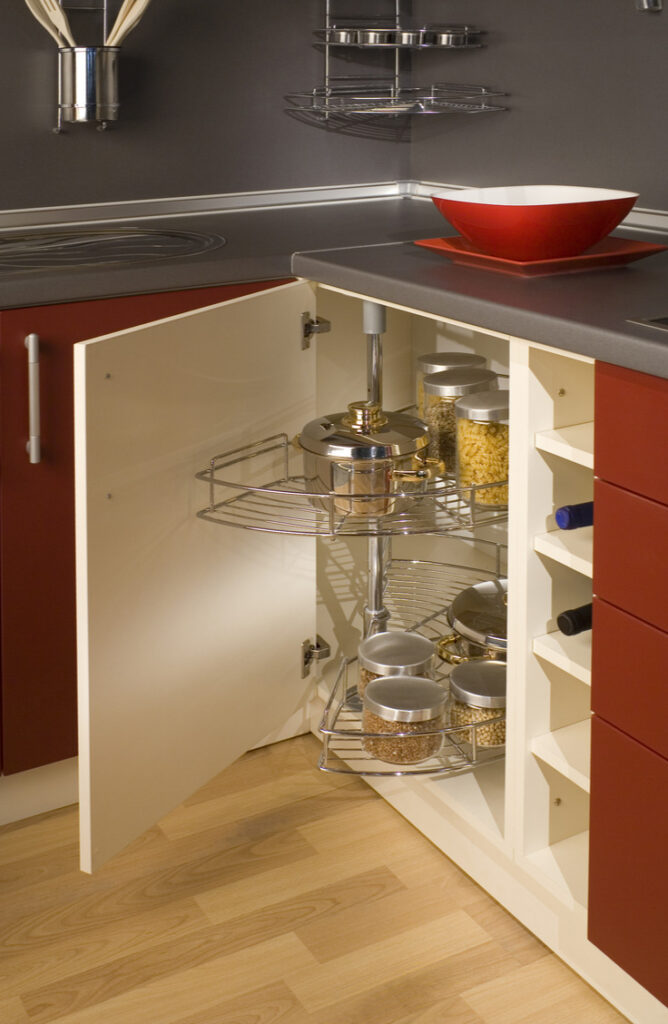 Corner cabinets with sturdy hinges make great storage for your appliances. Here are some tips and tricks to hide your small appliances.