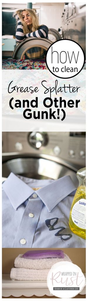 How to Clean Grease Splatter (and Other Gunk!)| Cleaning Grease Splatter, How to Clean Kitchen Grease, Cleaning Kitchen Grease and Gunk, Kitchen Cleaning TIps, Kitchen Cleaning Hacks, Cleaning Hacks, Cleaning Tips and Tricks, Popular Pin