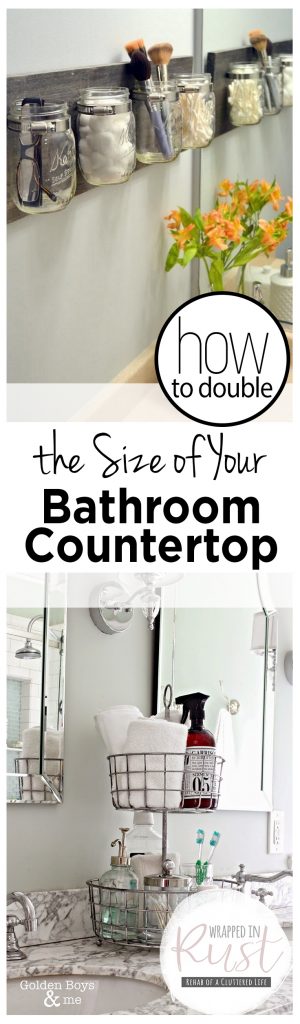 How to Double the Size of Your Bathroom Countertop| How to Extend Space In Your Bathroom, How to Create More Bathroom Space, Bathroom Storage Space, Popular Pin 