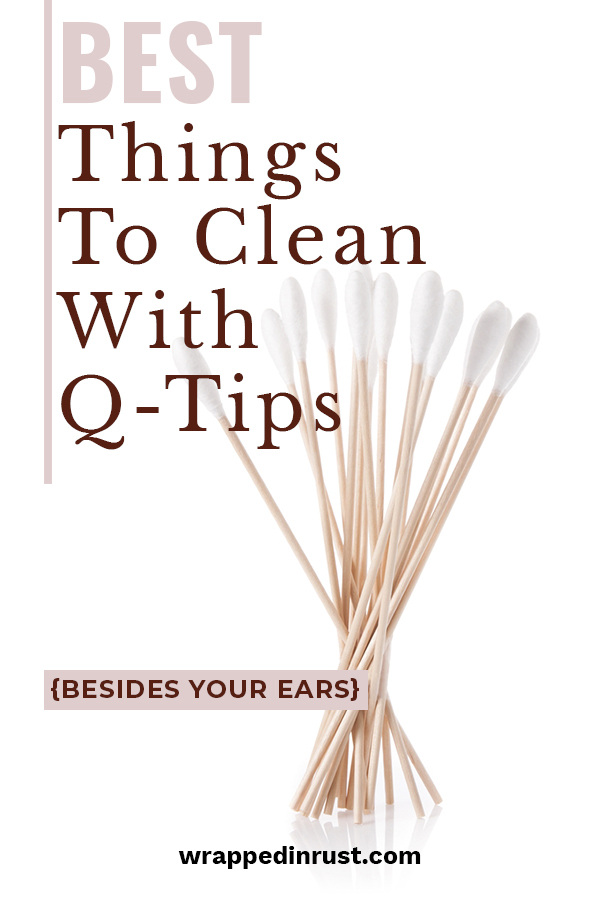 Q-tips are not just for cleaning ear wax. We have tips for you that will show you the many surprising things that Q-tips clean besides ears. Use them in the bathroom and kitchen to make your cleaning a little easier. These ideas will change the way you clean and how your home looks. Take a look and see how you can improve your cleaning with these ideas. #homecleaningtips #cleaningwithqtips